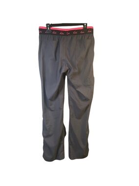 Koi women’s  Gray Scrub Pants with Pink-Trim Waistband